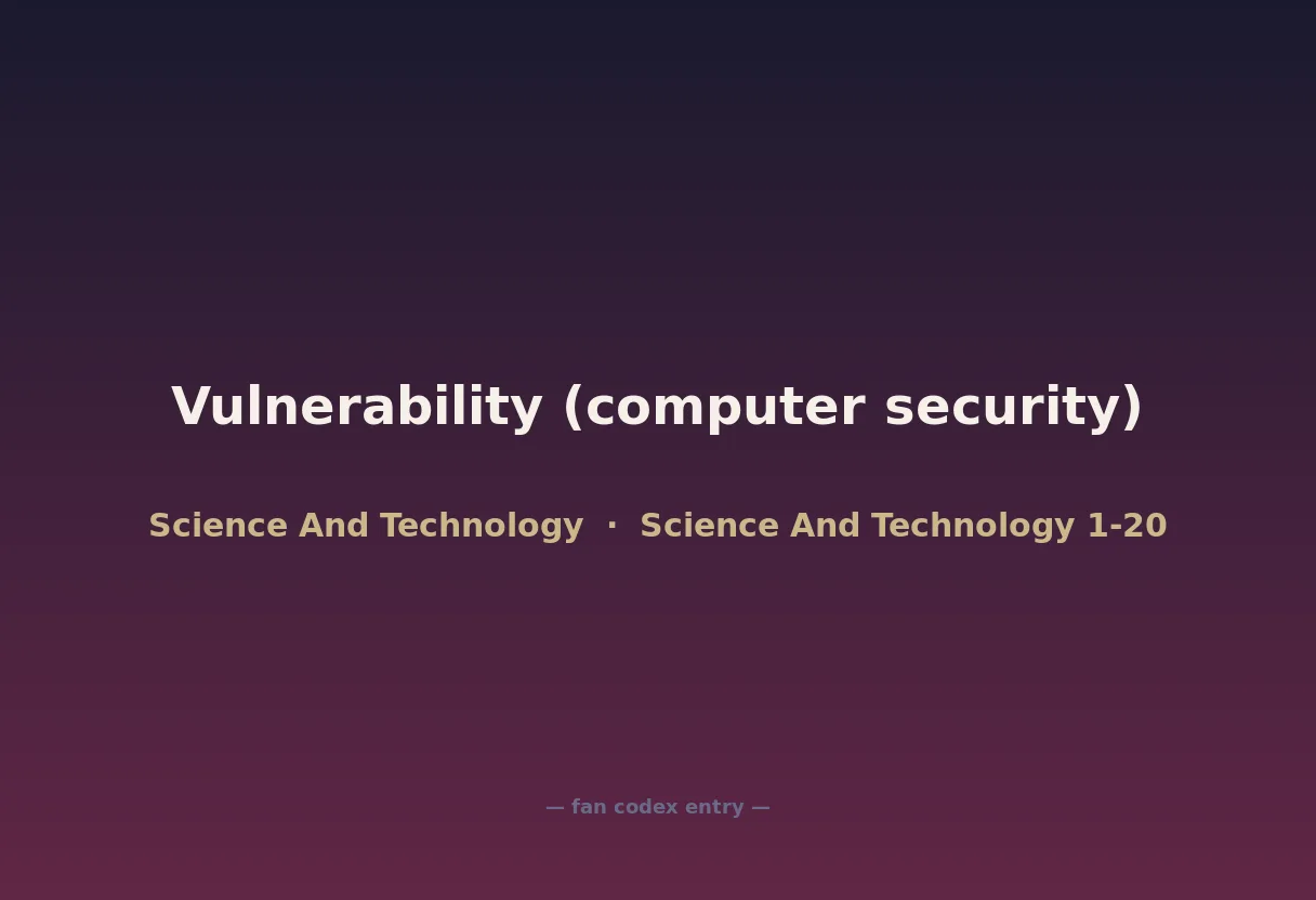 Vulnerability (computer security)